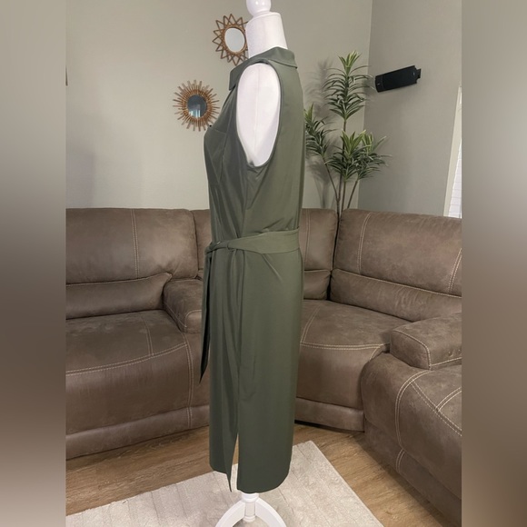 CHIC NWT Michael Kors MK Green Ivy Belted Dress Sz L Large - Picture 6 of 11